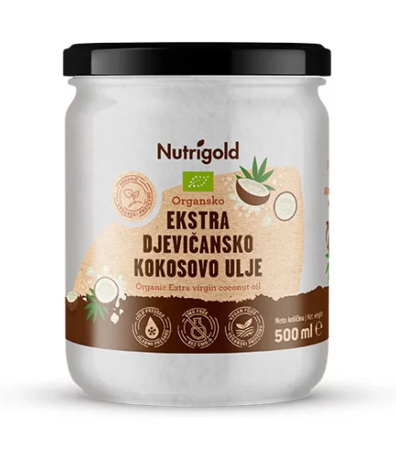 Kokosovo olje brez vonja - Ekološko 500ml kozarec Nutrigold