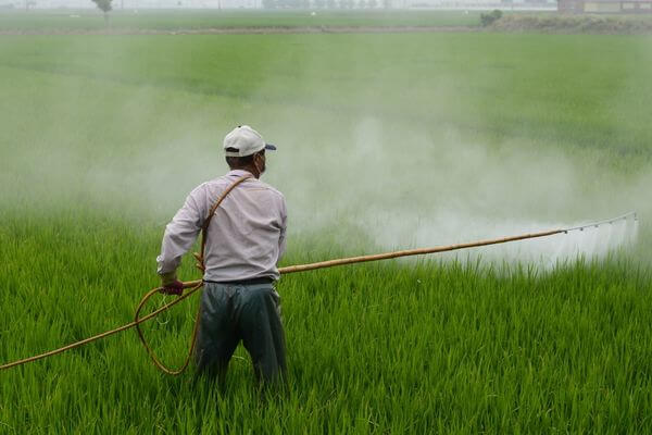 škropljenje pridelkov s pesticidi