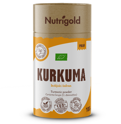 Kurkuma v prahu - Ekološka 100g Nutrigold