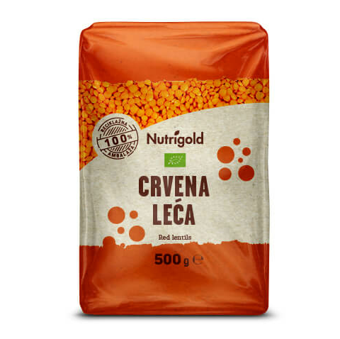 Nutrigold rdeča leča v embalaži 500g