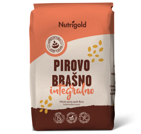 Polnozrnata pirina moka - Ekološka 500g Nutrigold