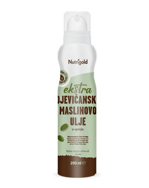 Nutrigold ekstra deviško oljčno olje v spreju, embalaža 200ml