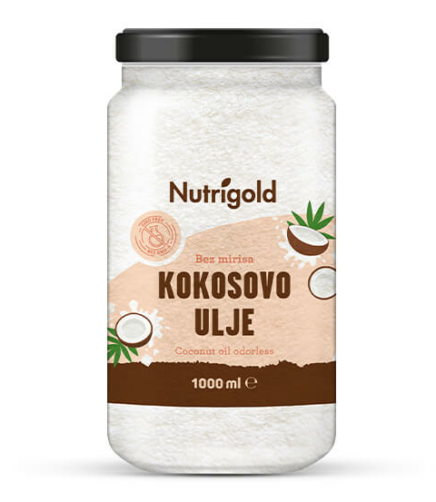 Nutrigold kokosovo olje brez vonja v steklenički 1000ml