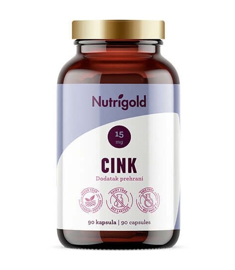  Nutrigold Cink 15mg pakiranje 90 vegan kapsul