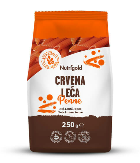 Testenine iz rdeče leče - Brez glutena 250g Nutrigold