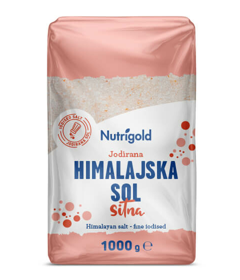 Nutrigold himalajska sol drobno mleta jodirana u pakiranju od 1kg 