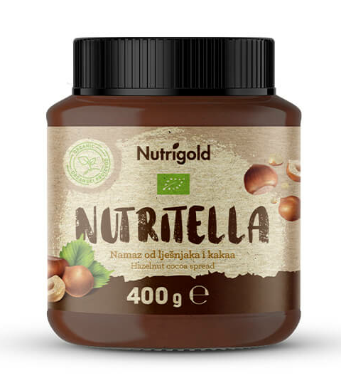 Nutritella Lešnikov namaz - Ekološki 400g Nutrigold