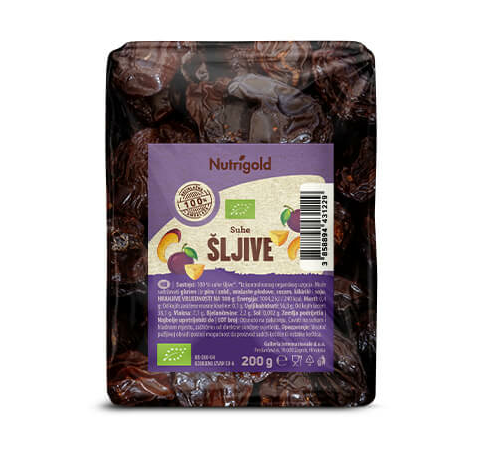 Nutrigold organske suhe slive pakiranje 200g 