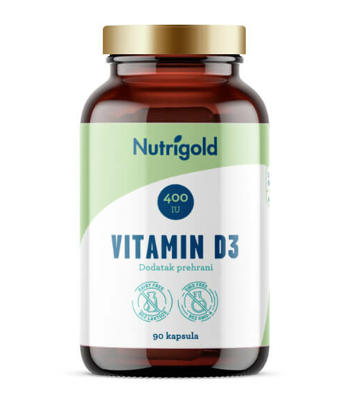 Vitamin D3 400 IU – 90 veganskih kapsul Nutrigold