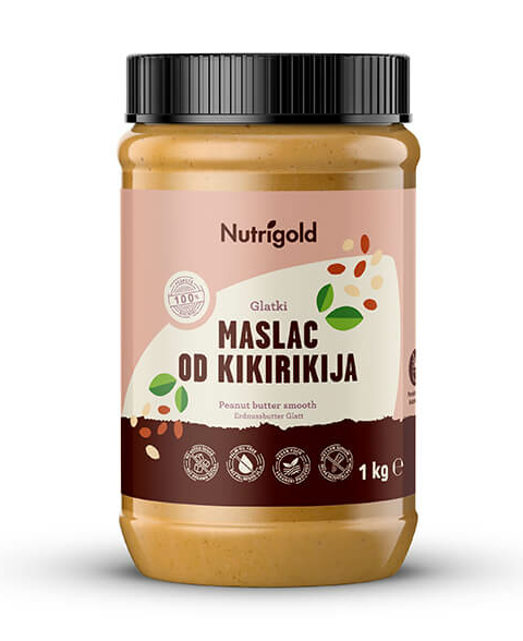 Nutrigold arašidovo maslo gladko pakiranje 1000g 