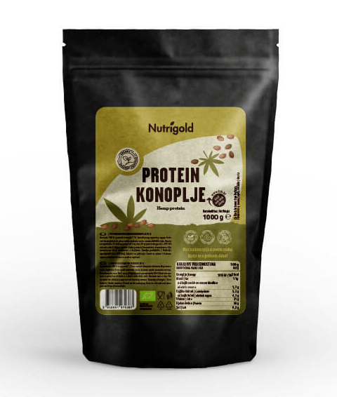 Konopljine beljakovine v prahu - Ekološke 1000g Nutrigold