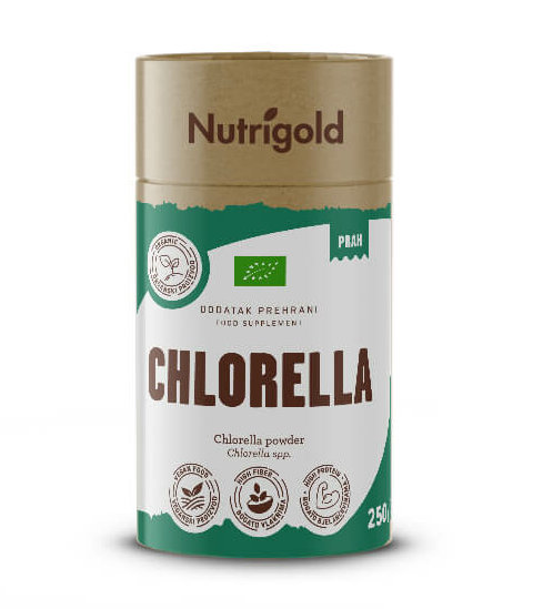 Chlorella prah – Ekološki 250g Nutrigold