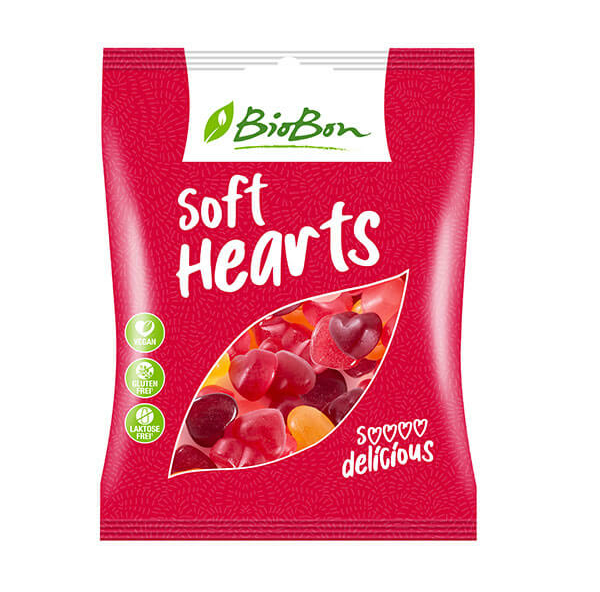 Veganski gumijasti bonboni Srca Brez glutena - Ekološki 100g BioBon