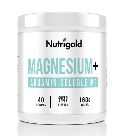 Magnezij+ Aquamarin Soluble 160g – Magnezij v prahu Zeleno jabolko Nutrigold