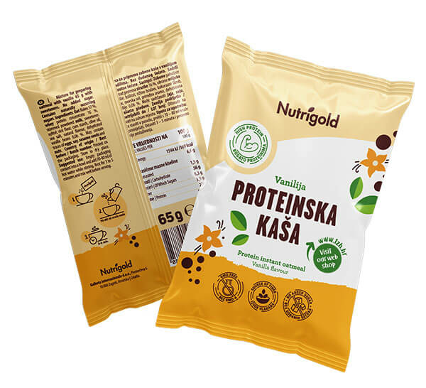 Beljakovinska kaša Vanilija - 65g Nutrigold