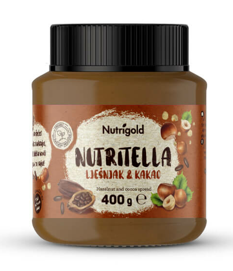 Nutritella Lešnikov namaz - Ekološki 400g Nutrigold