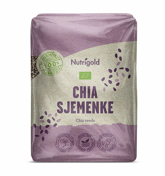 Chia semena – Ekološka 500g Nutrigold