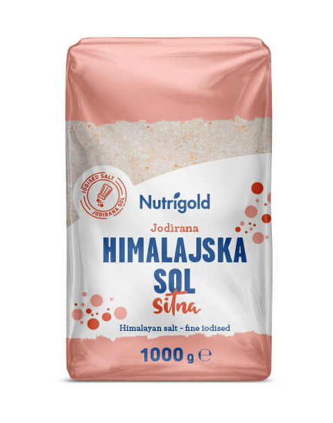 Himalajska sol drobno mleta jodirana - 1kg Nutrigold