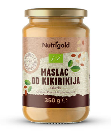 Arašidovo maslo Gladko - Ekološko 350g Nutrigold
