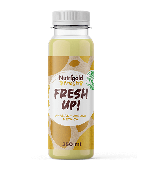 Sok iz ananasa, jabolka in mete - Hladno stiskan 250ml - Nutrigold Fresh