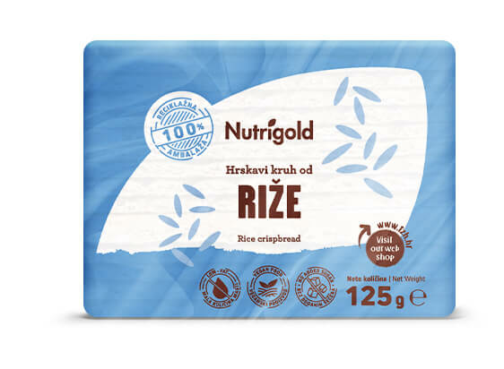Nutrigold Rižev kruh hrustljav brez dodanega sladkorja v pakiranju 125 g.