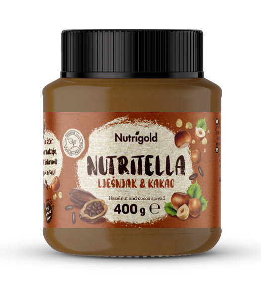 Nutritella Lešnikov namaz - Ekološki 400g Nutrigold