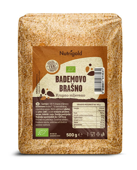 Mandljeva moka Grobo mleta – Ekološka 500 g Nutrigold