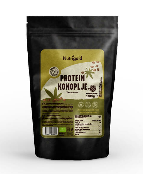 Konopljine beljakovine v prahu - Ekološke 1000g Nutrigold