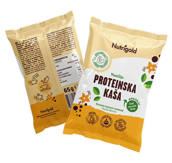 Beljakovinska kaša Vanilija - 65 g Nutrigold