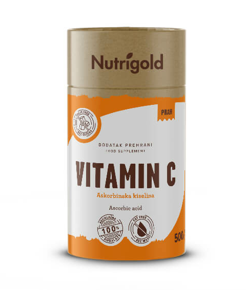Vitamin C v prahu (Askorbinska kislina) 500 g Nutrigold