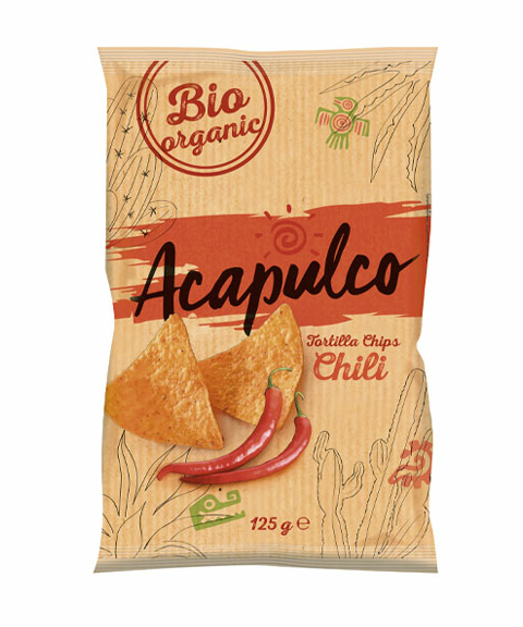 Tortilla čips Čili - Ekološki 125 g Acapulco