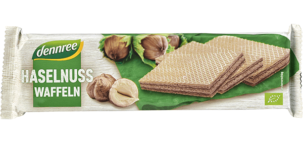 Lešnikove napolitanke – Ekološke 125 g Dennree