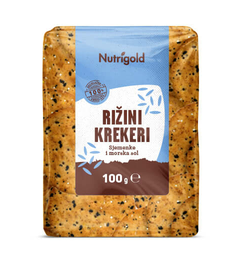 Riževi krekerji Semena & Morska sol -  100 g Nutrigold