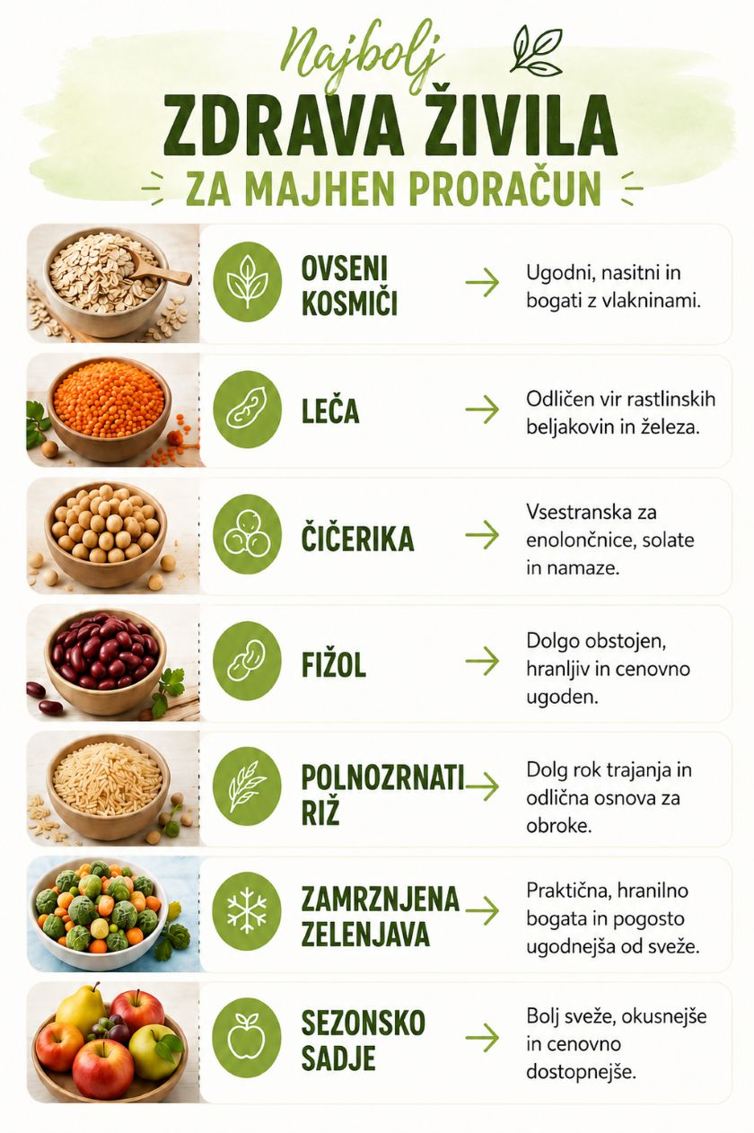 Najbolj zdrava živila za majhen proračun