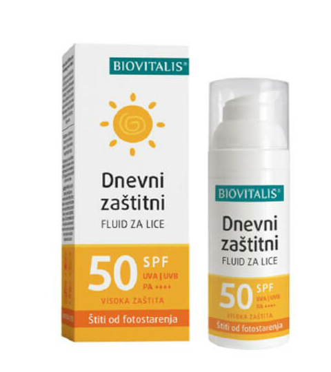 Dnevni zaščitni fluid za obraz SPF 50 – 50 ml Biovitalis