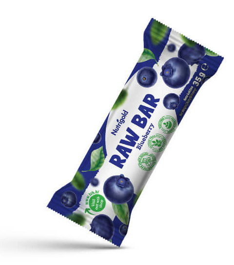 Raw bar sadna ploščica Blueberry – 35 g Nutrigold