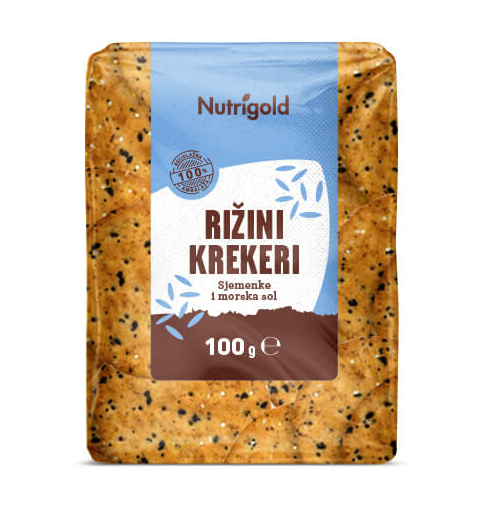 Riževi krekerji Semena & Morska sol - 100 g Nutrigold