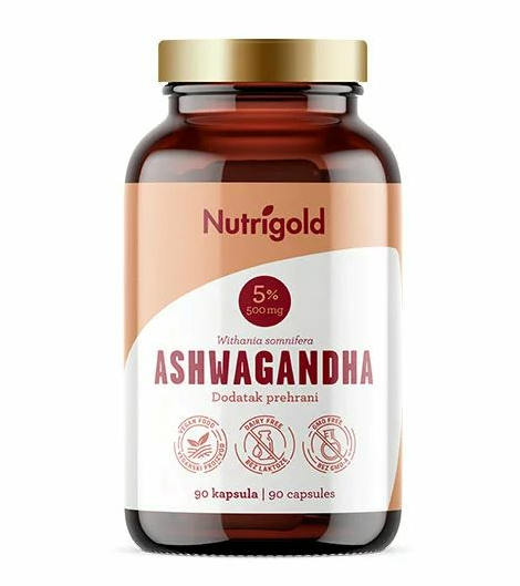 Ashwagandha 500 mg - 90 veganskih kapsul Nutrigold