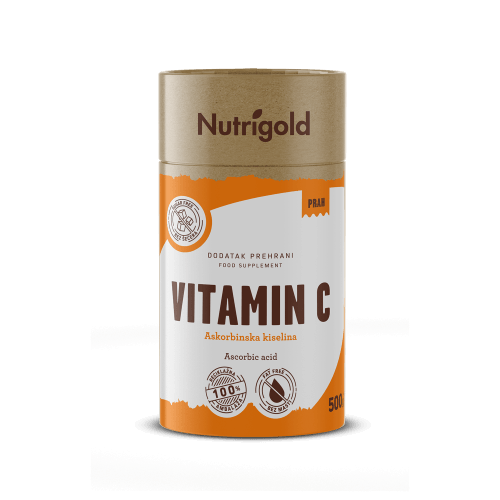 Vitamin C v prahu (Askorbinska kislina) 500g Nutrigold