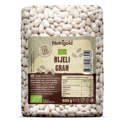 Beli fižol - Ekološki 500 g Nutrigold