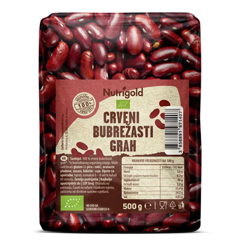 Rdeči ledvičasti fižol – Ekološki 500 g Nutrigold 