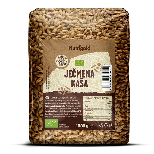 Oluščen ječmen/ Ješprenj - Ekološki 1000 g Nutrigold