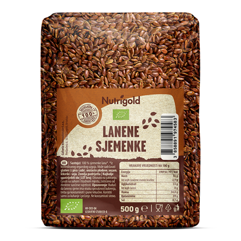 Lanena semena - Ekološka 500 g Nutrigold