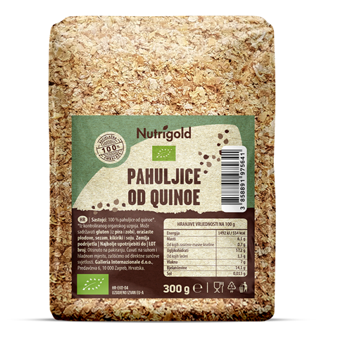 Kvinojini kosmiči – Ekološki 300 g Nutrigold
