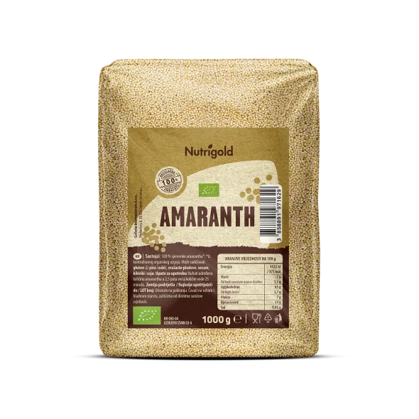 Nutrigold ekološki amarant / ščir v prozorni plastični embalaži, 1000 g.