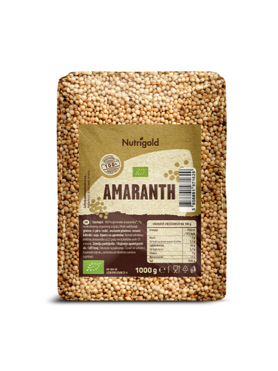 Nutrigold ekološki amarant / ščir v prozorni plastični embalaži, 1000g.