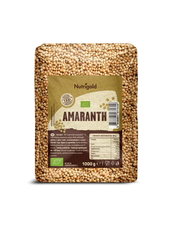 Nutrigold ekološki amarant / ščir v prozorni plastični embalaži, 1000g.