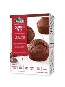 Orgran mešanica za čokoladne muffine v kartonski embalaži, 375g.
