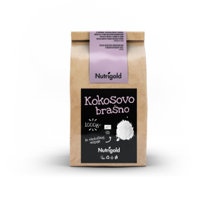 Nutrigold ekološka kokosova moka v rjavi papirnati embalaži, 1000g.