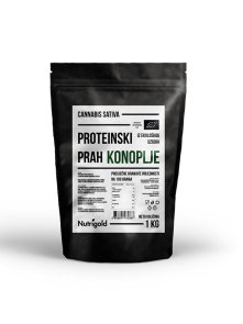 Nutrigold ekološke konopljine beljakovine v plastični embalaži, 1000g.